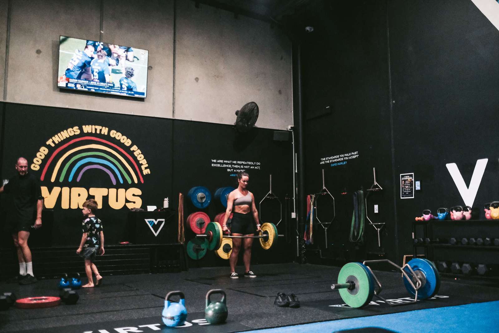 Family time in the kettlebell corner