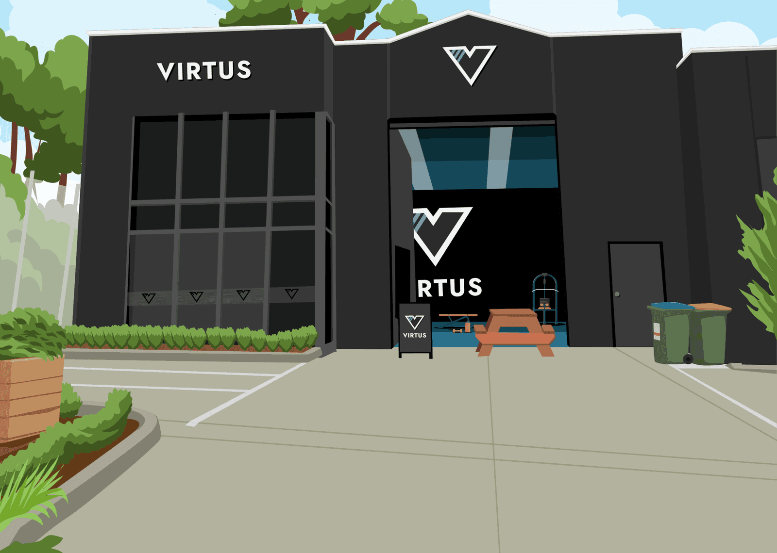 Illustration of the Virtus Performance building at 1/2 Torca Terrace, Mornington